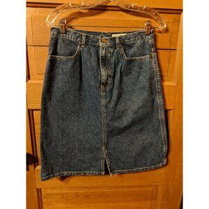 Eddie Bauer Skirt 6 Denim Jean Modest Womens Blue